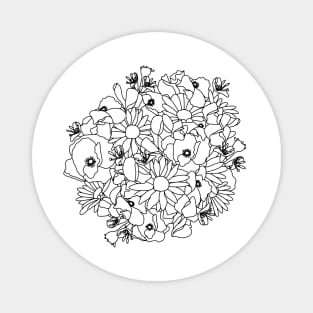 April Birth Month Flower Bouquet Drawing Magnet